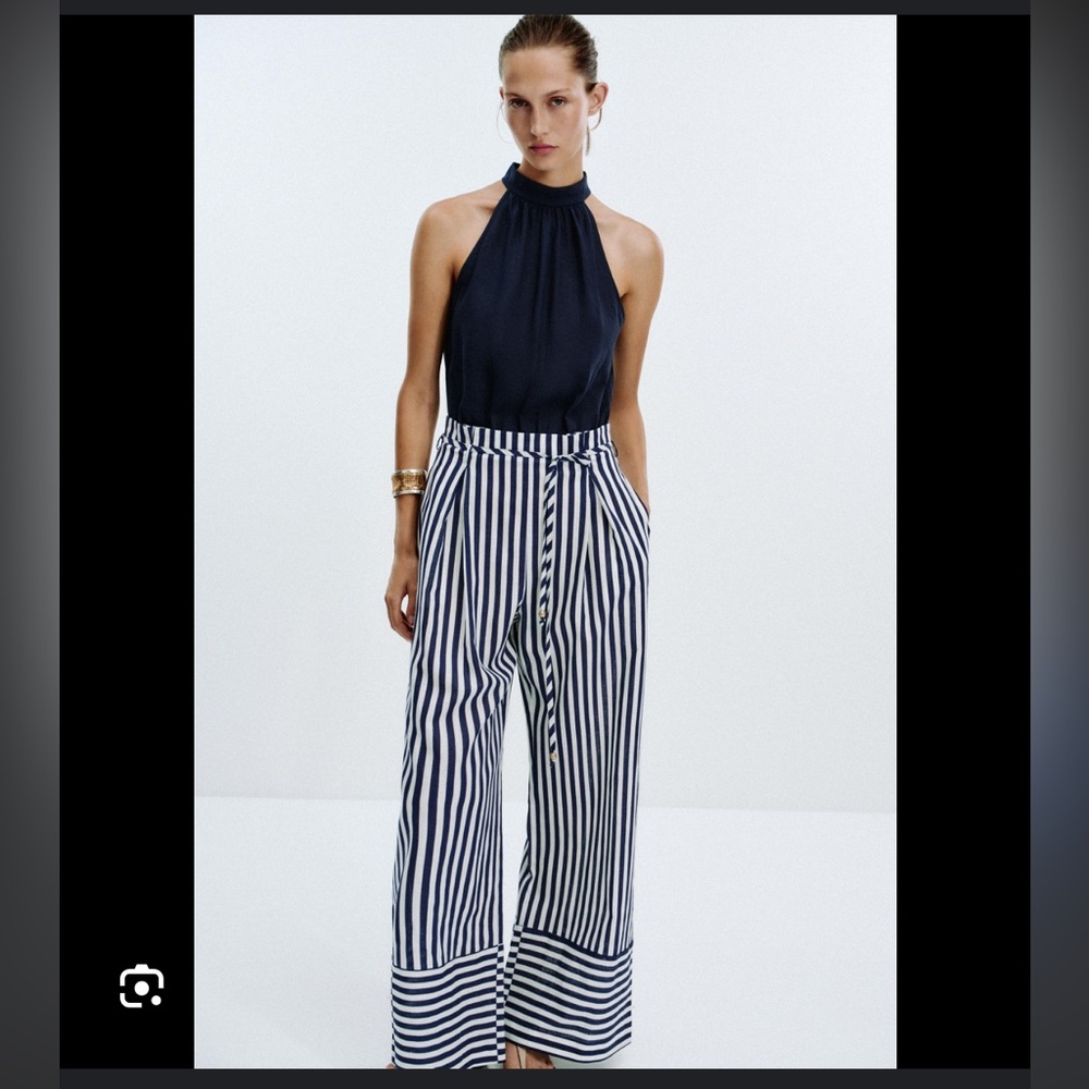 ZARA LINEN BLEND LONG JUMPSUIT